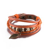 Leather Bracelet Butterfly 8 Inches 15MM Push button  L441