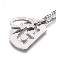 Stainless Steel Initial Pendant Necklace Lobster Chain Alphabet Letter 27" A385
