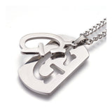 Stainless Steel Initial Pendant Necklace Lobster Chain Alphabet Letter 27" A385