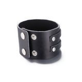 Leather Bracelet  9 Inches 49MM Push button L444