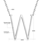Stainless Steel Women's Unisex 18 Inch Necklace Pendant Letter Lobster Clasp S1