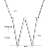 Stainless Steel Women's Unisex 18 Inch Necklace Pendant Letter Lobster Clasp S1