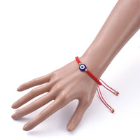 Adjustable Nylon Thread Braided Bead Bracelet Handmade Evil Eye Gold Z143