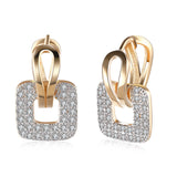 Platinum Plated Earrings  Drop Dangle AAA Zirconia Latch Back Clasp L577