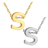 Stainless Steel Women's Unisex 18 Inch Necklace Pendant Letter Lobster Clasp S3