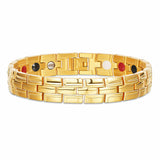 Stainless Steel Watch Bracelet Real 18K Gold Plated 8.5"  A119