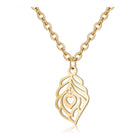 304 Stainless Steel Pendant Necklace Feather Stainless Steel Color 16" 1mm A402