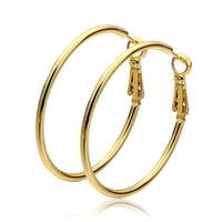 Yellow Gold French Back Hoop Earrings L109