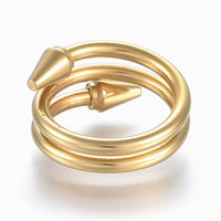 304 Stainless Steel Wide Band Finger Rings Size 6~9 Gold 16~19mm Z676