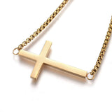 Adjustable Stainless Steel Slider Bracelet Box Chain Cross Gold Adjustable A113