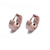 Brass Huggie Hoop Earrings Multi-color Black Rose Gold Silver 4x8.5x2.3mm  P557