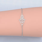 Stainless Steel Link Bracelet Lobster Clasp Hamsa Silver Gold Adjustable P261