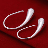 Sterling Silver P Threader Drop Dangle Hook Earrings L18