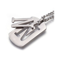 Stainless Steel Initial Pendant Necklace Lobster Chain Alphabet Letter 27" A385