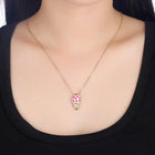Yellow Gold Plated Necklace Women's Pendant Ice Cream AAA Zirconia Lobster B176