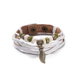 Leather Bracelet Butterfly 8 Inches 15MM Push button  L441