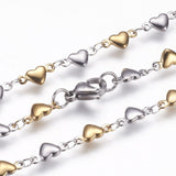 Stainless Steel Necklace Lobster Ion Plating Heart 18" 45.5cm Z643
