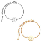 Stainless Steel Bracelet Chains Lobster Alphabet Letter Adjustable 1.5mm P269