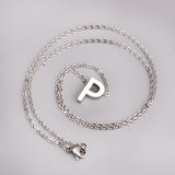 Stainless Steel Women's Unisex 18 Inch Necklace Pendant Letter Lobster Clasp S3