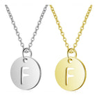 Stainless Steel Initial Pendant Necklace Alphabet Silver Gold Letter 16" A416