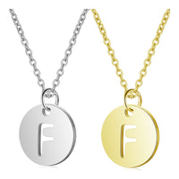 Stainless Steel Initial Pendant Necklace Alphabet Silver Gold Letter 16" A416