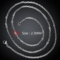 Stainless Steel Necklace Chain Box Chain 20-24 Inches 2.3MM Lobster Clasp B200