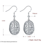 Yellow Gold Platinum Plated Earrings  Drop Dangle Fish Hook Clasp L646