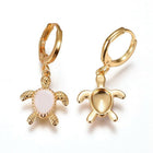 Brass Hoop Earrings with Enamel Tortoise Gold Mixed Color 30mm pin 0.9mm  P599