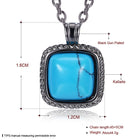 Platinum Plated Necklace Pendant Drop Kallaite Blue 19 Inch 1MM Lobster  B193