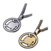 Stainless Steel Pendant Necklace Lobster Zodiac Sign Aries Gold 15.7" 1.5mm P68