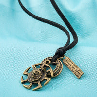 Genuine Leather Necklace Pendant  Adjustable Size Slide Clasp B469