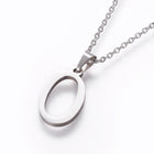 Stainless Steel Set Stud Earring Pendant Necklace Alphabet Letter 17.7" P495