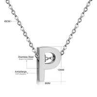 Stainless Steel Women's Unisex 18 Inch Necklace Pendant Letter Lobster Clasp S3