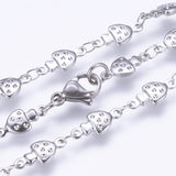 Stainless Steel Necklace Enamel Lobster Ion Plating Mushroom 17.5" 44.5cm Z640