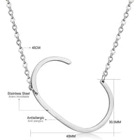 Stainless Steel Women's Unisex 18 Inch Necklace Pendant Letter Lobster Clasp S1