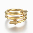 304 Stainless Steel Wide Band Finger Rings Size 6~9 Gold 16~19mm Z676