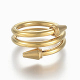 304 Stainless Steel Wide Band Finger Rings Size 6~9 Gold 16~19mm Z676