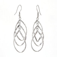 Stainless Steel Dangle Chandelier Earrings Drop Gold Silver 72X75mm P158