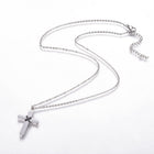 Stainless Steel Pendant Necklace Lobster Cross Gunmetal Silver18" 30x19x2mm Z458