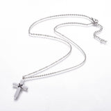 Stainless Steel Pendant Necklace Lobster Cross Gunmetal Silver18" 30x19x2mm Z458