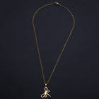 Stainless Steel Pendant Necklace Lobster Clasp Dragonfly Gold 17.71" 1.5mm P90