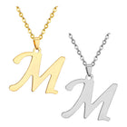 Stainless Steel Women's Unisex 18 Inch Necklace Pendant Letter Lobster Clasp S2