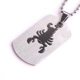Stainless Steel Pendant 0.912X1.64 Inch Square tags Constellation Necklace B162
