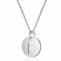 Stainless Steel Women's Unisex 18 Inch Necklace Pendant Letter Lobster Clasp S3