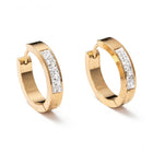 Stainless Steel Huggie Hoop Earrings Clay Crystal Rhinestone Ring Gold Z331