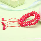 Glass Stone Beads Bracelet Adjustable Size 7MM  Lace Up Clasp L532