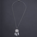 Stainless Steel Pendant Necklace Lobster Dream Catcher Feather 17.7" 1.5mm P102