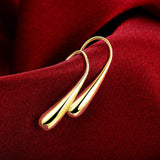 Silver Plated Threader Drop Dangle Hook Rose Yellow Gold Black Earrings L18