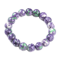 Ocean White Jade Stretch Bracelets 8MM 10MM Beads 2-1/8"(5.3cm)  P523