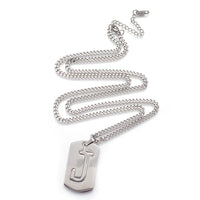 Stainless Steel Initial Pendant Necklace Lobster Chain Alphabet Letter 27" A385